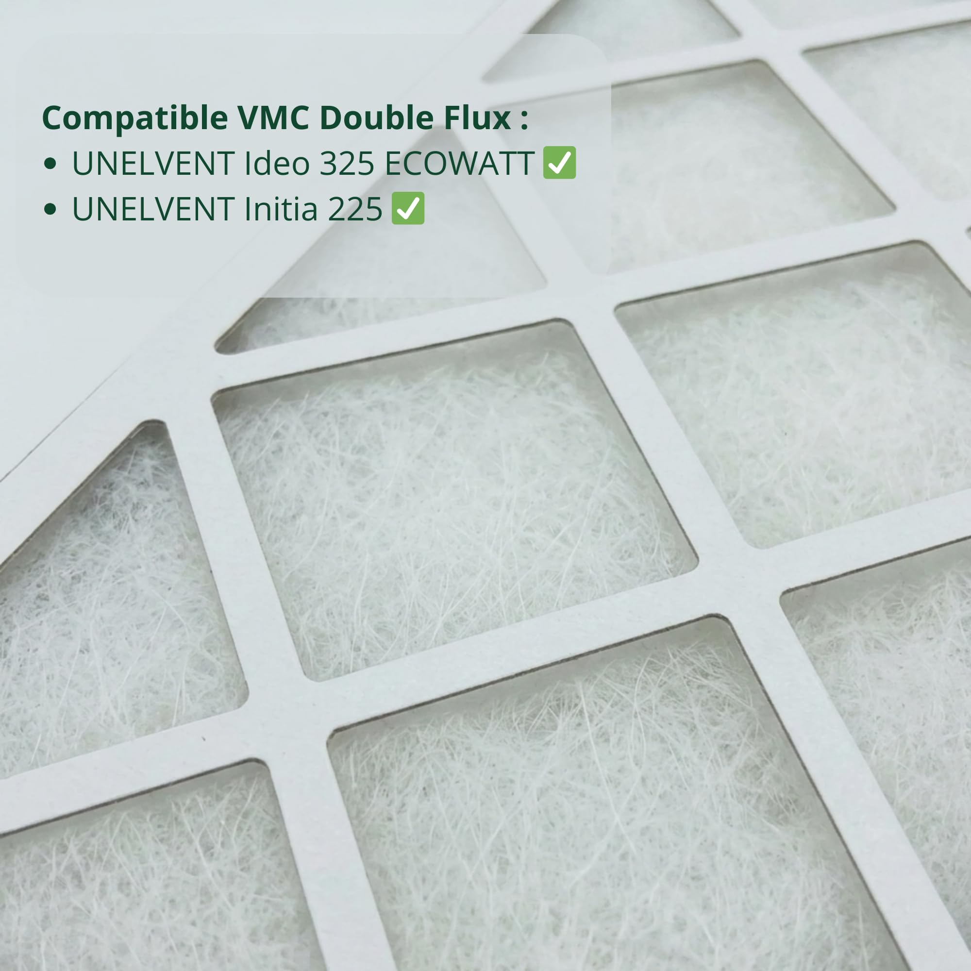 Lot de 3 Filtres VMC Double Flux G4/M5 – Compatibles Unelvent Ideo 325 Ecowatt & Initia 225 – Dimensions 400x202x24 mm & 400x187x48 mm - Livraison Offerte Entreprise Française