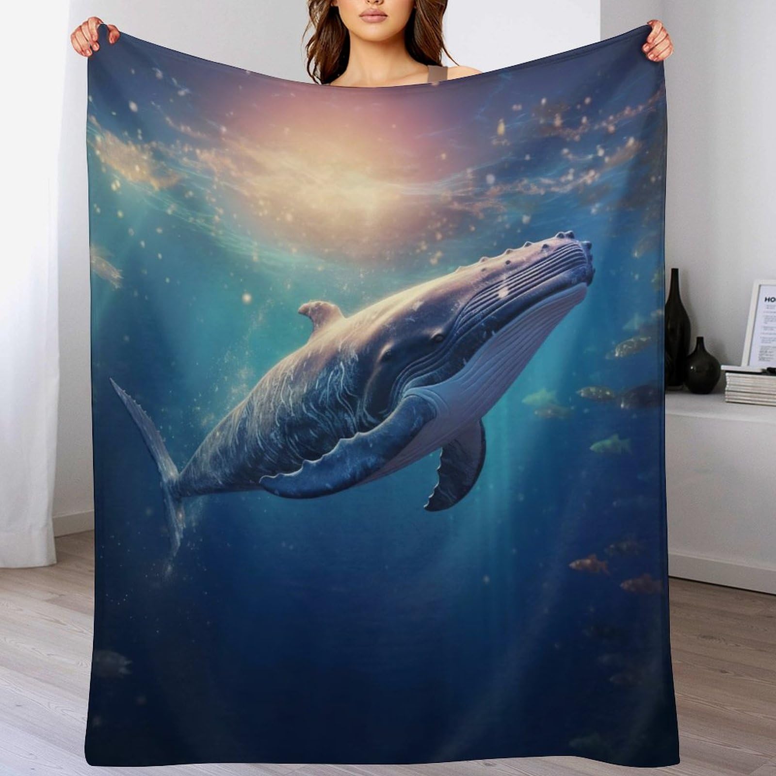Couverture baleine anti-froid en polaire flannel pour réchauffer vos nuits