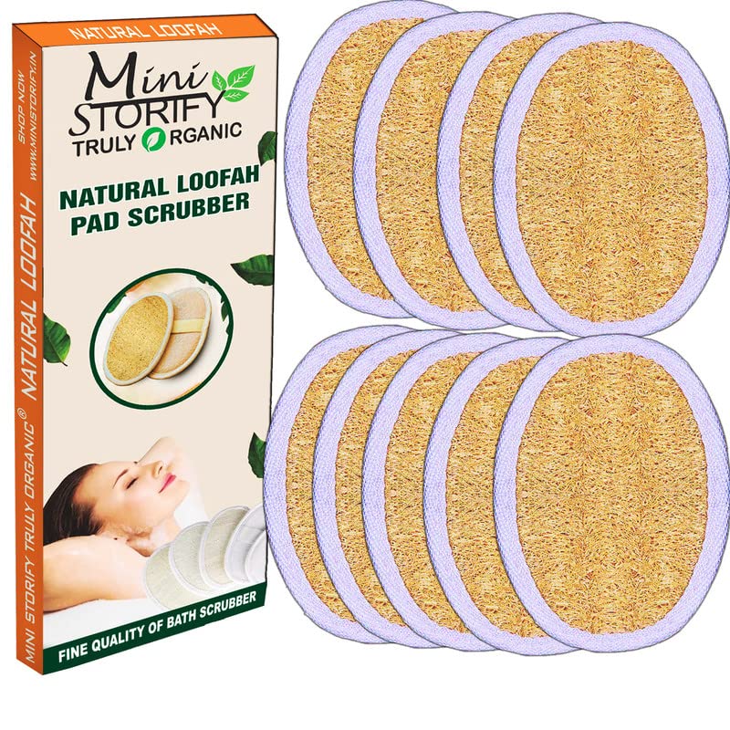 Mini Storify – Natural Oval Loofah Body Scrubber - Pack of 9 – Organic Loufah/Loofa Sponge Pads for Body Scrubbing & Bathing – Eco Friendly Exfoliator Luffa for Men & Women-image-13