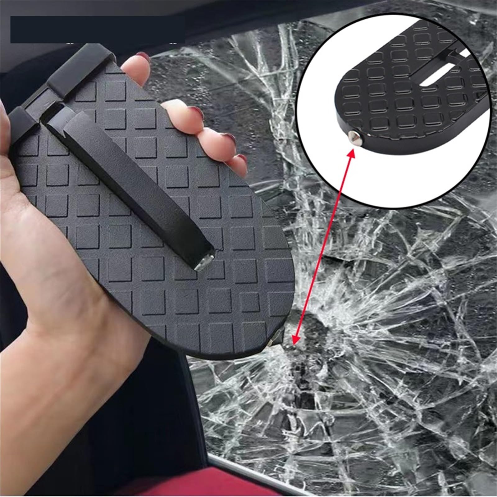 pedał nogi Uniwersalny, składany, wielofunkcyjny aluminiowy młotek bezpieczeństwa do drzwi samochodowych, podtrzymuje obie stopy(Slivery 2pcs)