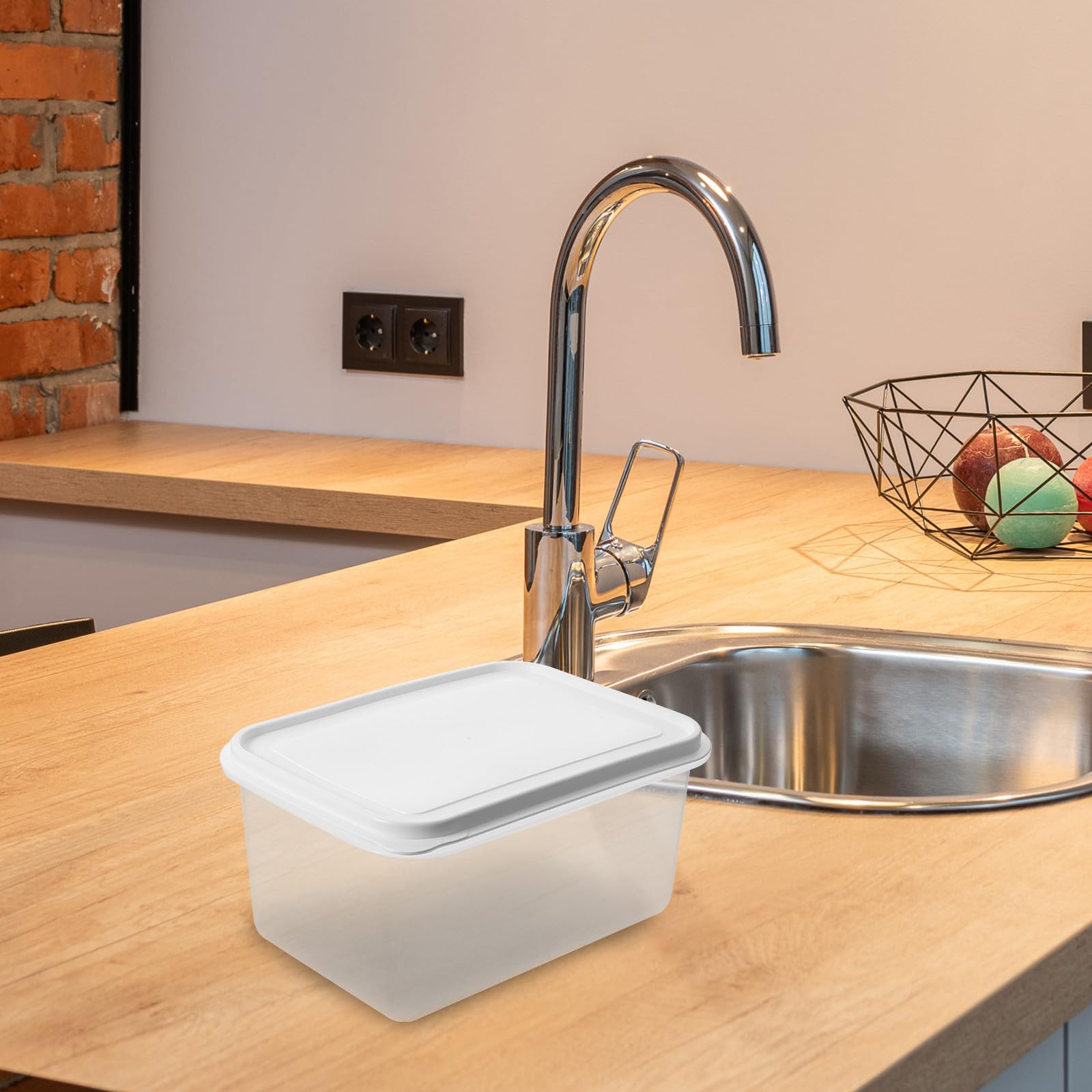 Teigwanne mit Deckel für Brotteig 4l Kunststoff Gärbox Platzsparend und Sicher für Kühlschrank und Küchenarbeitsplatte
