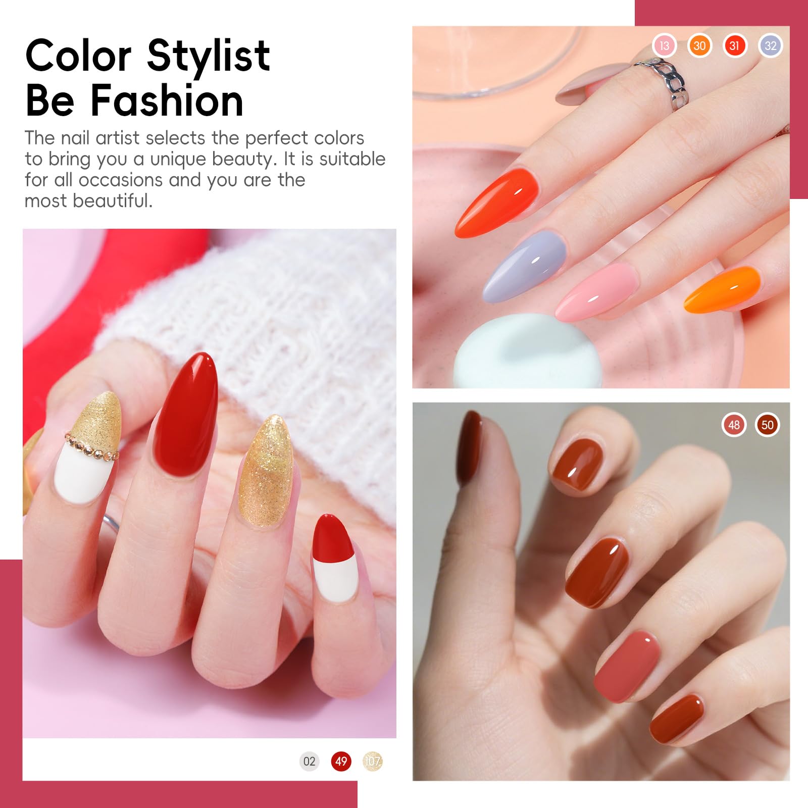 COSCELIA Gel Nail Polish Kit Multi-Color Manicure Set