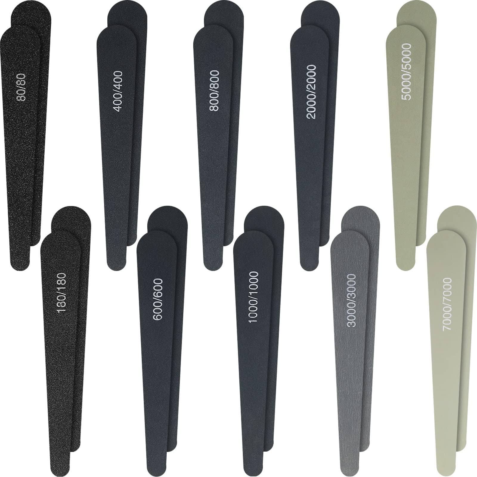 20 Pcs Sanding Sticks for Plastic Models 3D Print Polishing Sticks Assorted Metal and Wood Sanding Tools Accessory for Model Craft Amateur Beginner(Low Grits Rating,Water Drop Style)