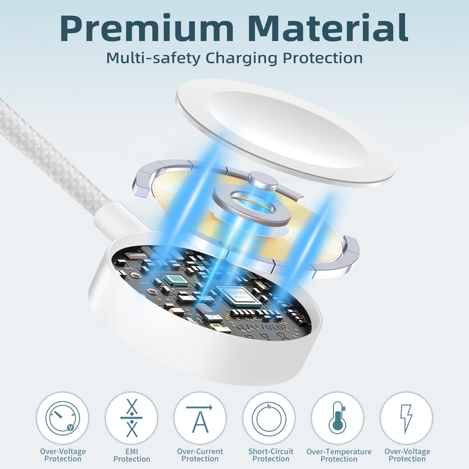 3 in 2 Charger Cable for Apple Watch, Fast Phone Watch Charger USB C Multi Fast Charging Cable Compatible with iWatch Ultra/SE/10/9/8/7/6/5/4/3/2/1 & iPhone 16/15/14/13/12,6ft (Purple)