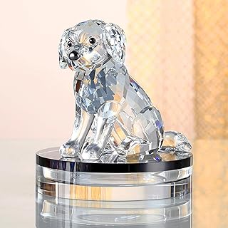 かわいい いぬ クリスタル 置物 工芸品 ガラス 飾り 動物像 ガラス置物 タイプ4 透明 クリア ホーム リビング オフィス 書斎 F デスク 装飾 開店 新居 祝い 玄関飾り 店舗装飾品 デコレーション 記念品 ギフト