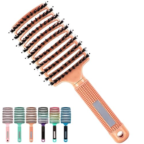 Cepillo desenredante de cerdas de jabalí, cepillo desenredante, cepillo para desenredar, cepillo de cerdas de jabalí, peine flexible para