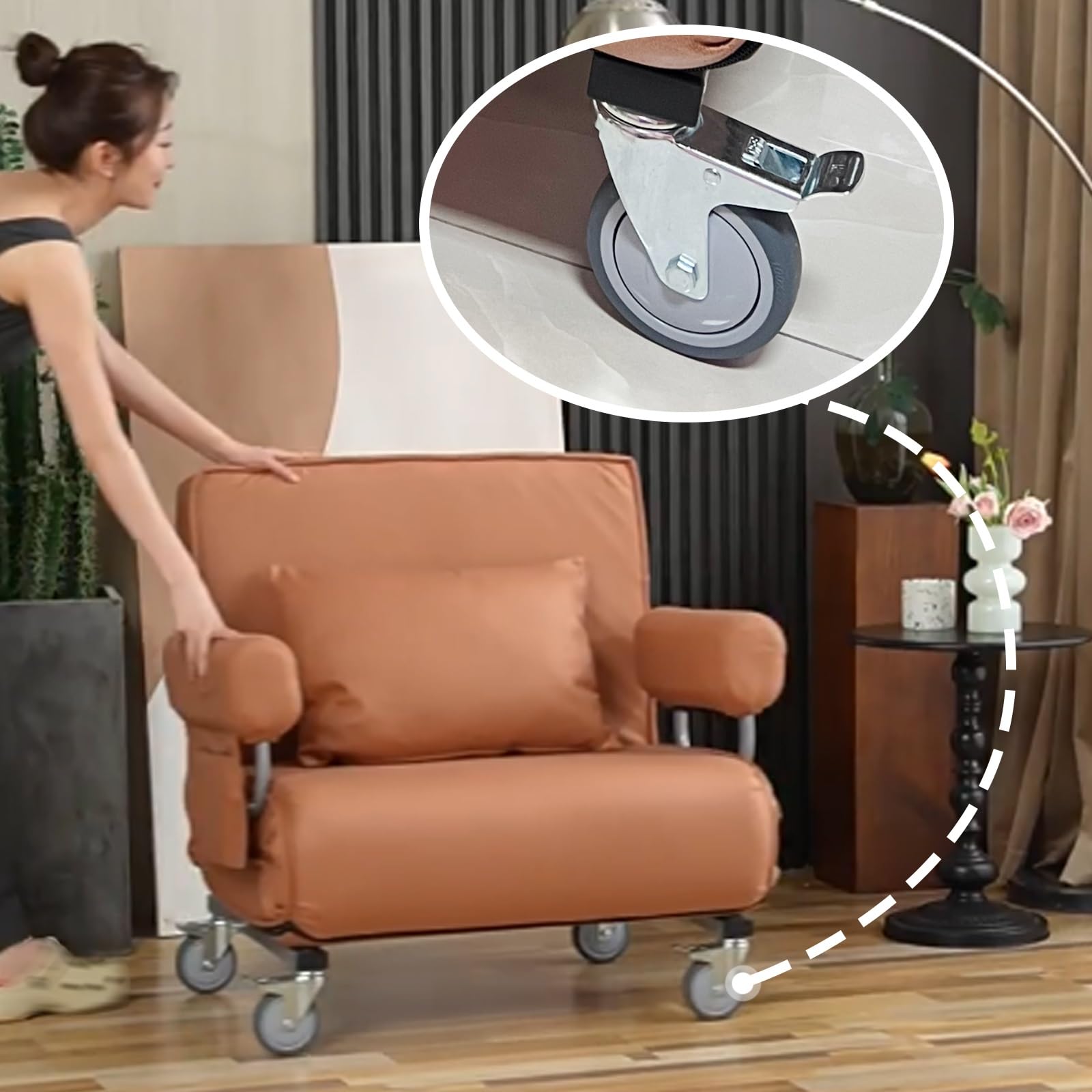 Amazon｜折りたたみソファーベッド キャスター付き ソファベッド 1人