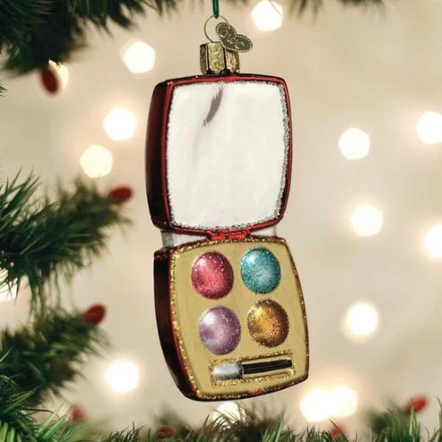 Old World Christmas Makeup Palette Glass Blown Ornament for Christmas Tree, Handcrafted Holiday Decoration, Beauty Collection - Image 4