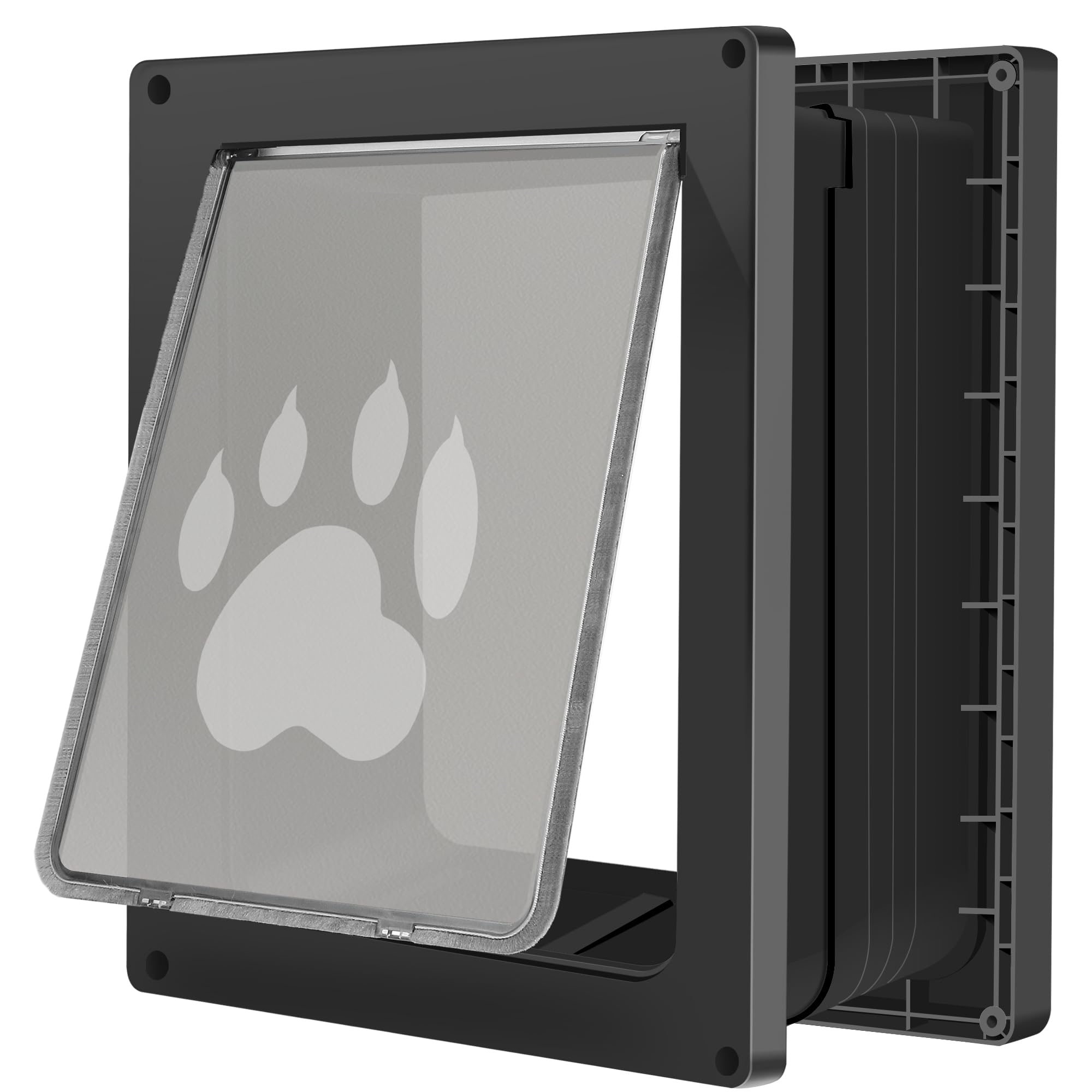 CEESC Large Dog Door for Wall, Weatherproof Pet Door for Cats and Dogs Up to 100 lb, Durable, Telescoping Tunnel, Snap-in Closing Panel Included (Large)