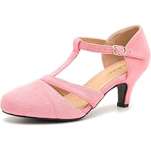 LIURUIJIA Womens T-Strap Mary Jane Pumps Vintage Dress Shoes | Round Toe, Kitten Heels, Side Cutouts, 1920s Shoes, Low Heel Dress Shoes for Women, Weddings, Office, Dance, Parties