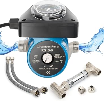 Hot Water Recirculating Pump with Timer Recirculation System & Sensor Valve Durable Chromed Brass Valve Kit for Tank Water Heaters, Instant Hot Water Directly Replace 595916, 095580