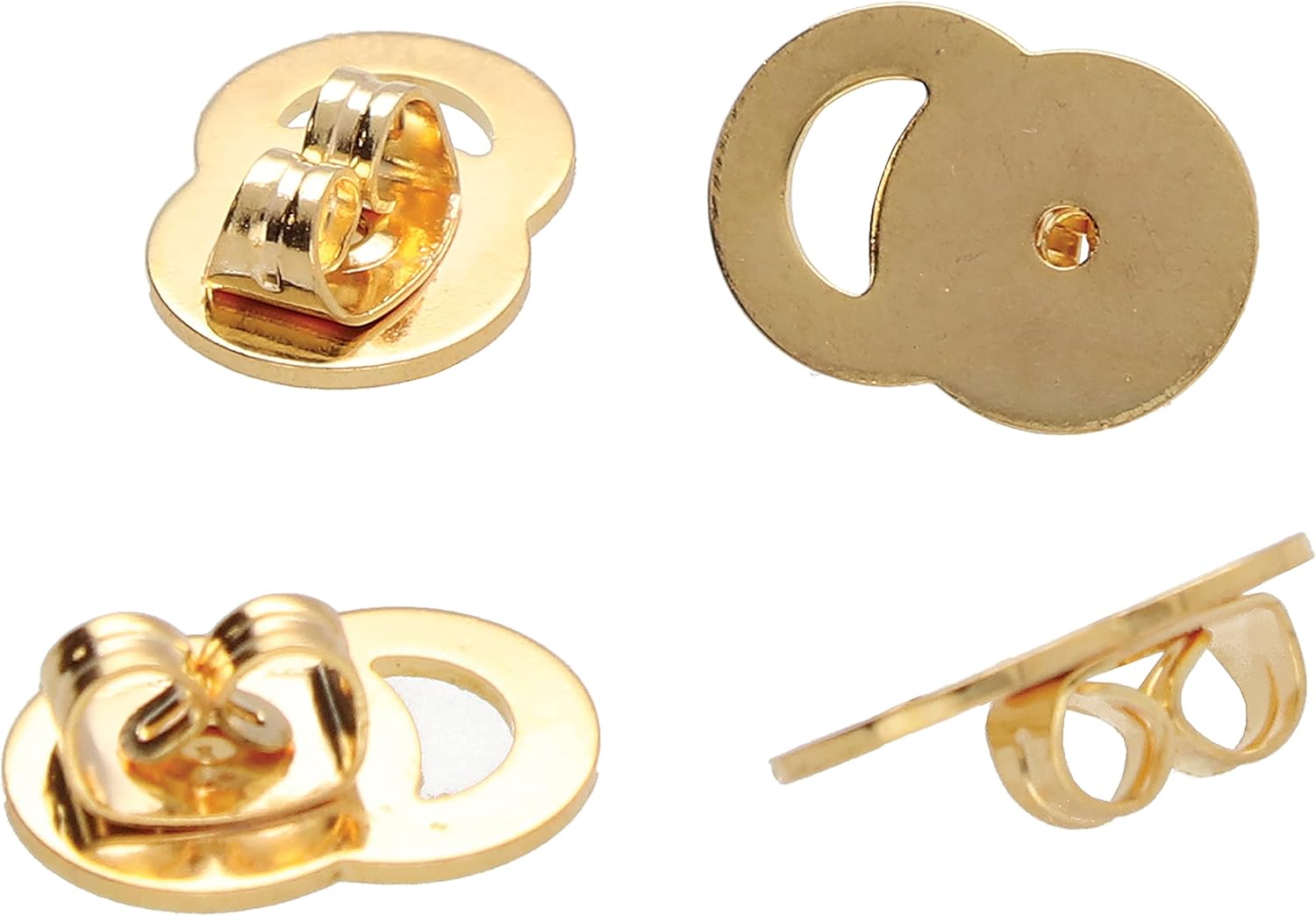 The Beadsmith Jewelry Aid Earring Lifter - Earring Backs for Support for Heavy Earrings or Droopy Ears - Gold Plated, 8mm, 72 Piece Package
