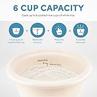 Vista 5 de AROMA CoreCoat Pot-Style Rice Cooker with One-Touch Control and Non-Stick Ceramic Coating (6 Cups Cooked, 3 Cups Uncooked)