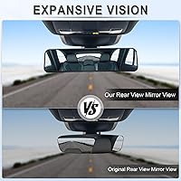 Vista 7 de LivTee Espejo retrovisor antirreflejo, universal de 11,3 pulgadas (287 mm), espejo retrovisor panorámico gran angular convexo, clip en el original