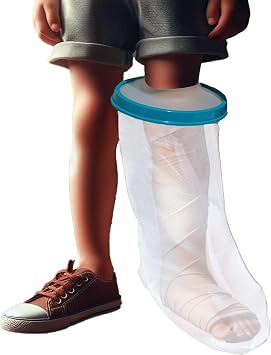Tideshake - 100% Waterproof Kid Leg Cast Cover for Showering, Reusable Kid Short Leg Cast Protector, Cast Covers for Shower Leg, Cast Bag for Shower, Cast Cover for Showering Foot 18inch