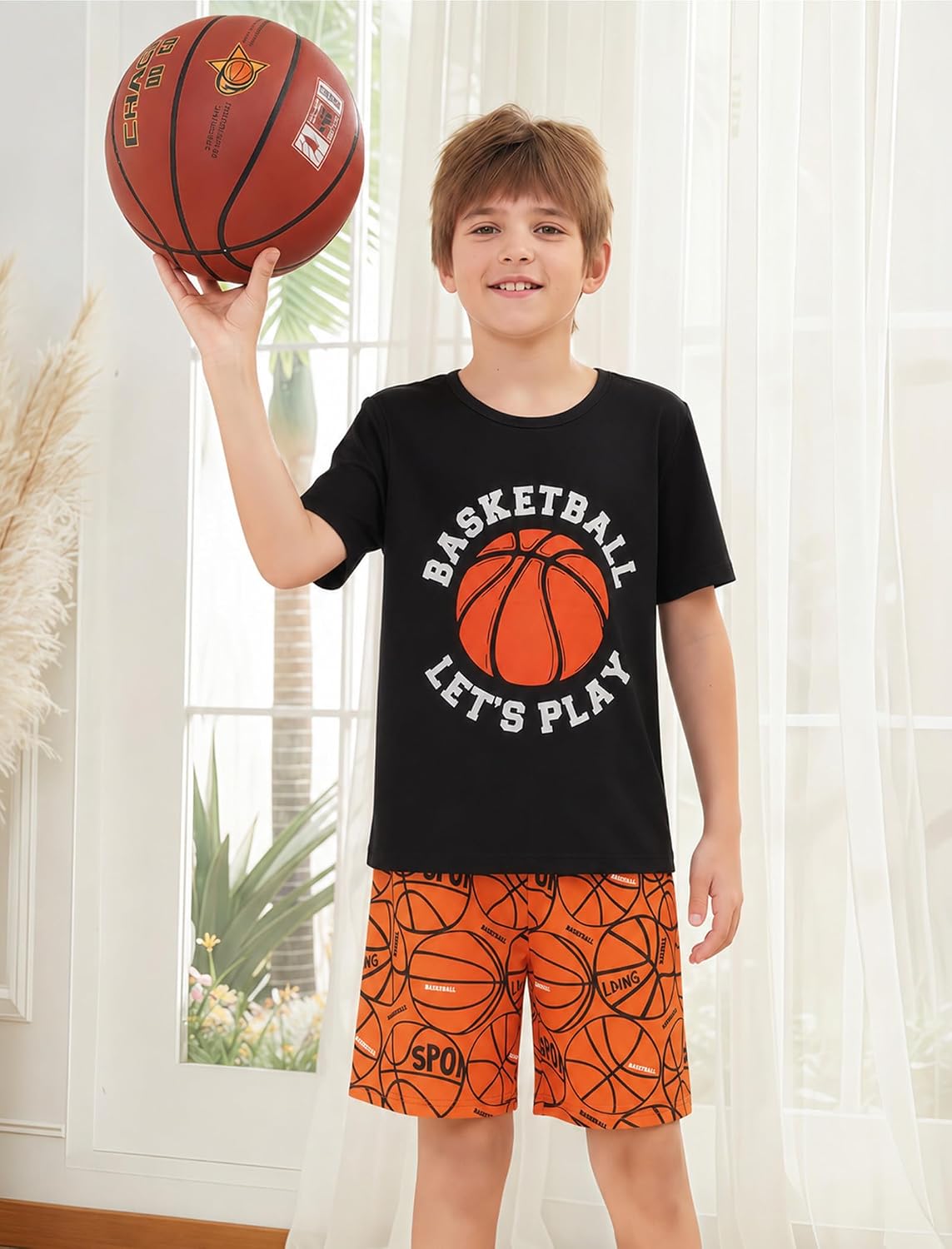 Mikrdoo Boys Pajamas 2 Piece Soft Short Sleeve Summer Pj Set Stretchy Short Sleepwear for Big Kids Size 6-16 Years image 5
