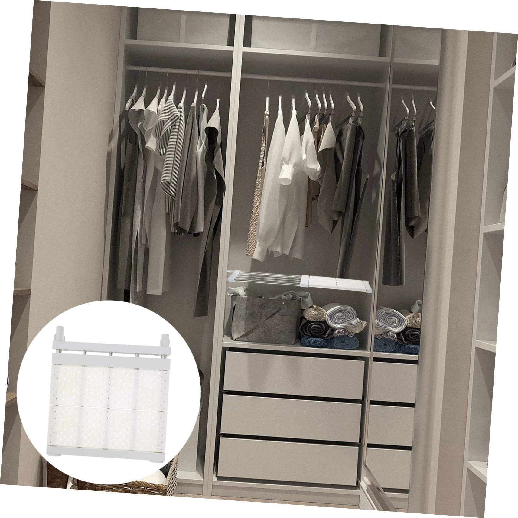 Scaffale da Parete Estensibile senza Fori, Bianco 33-53 Cm