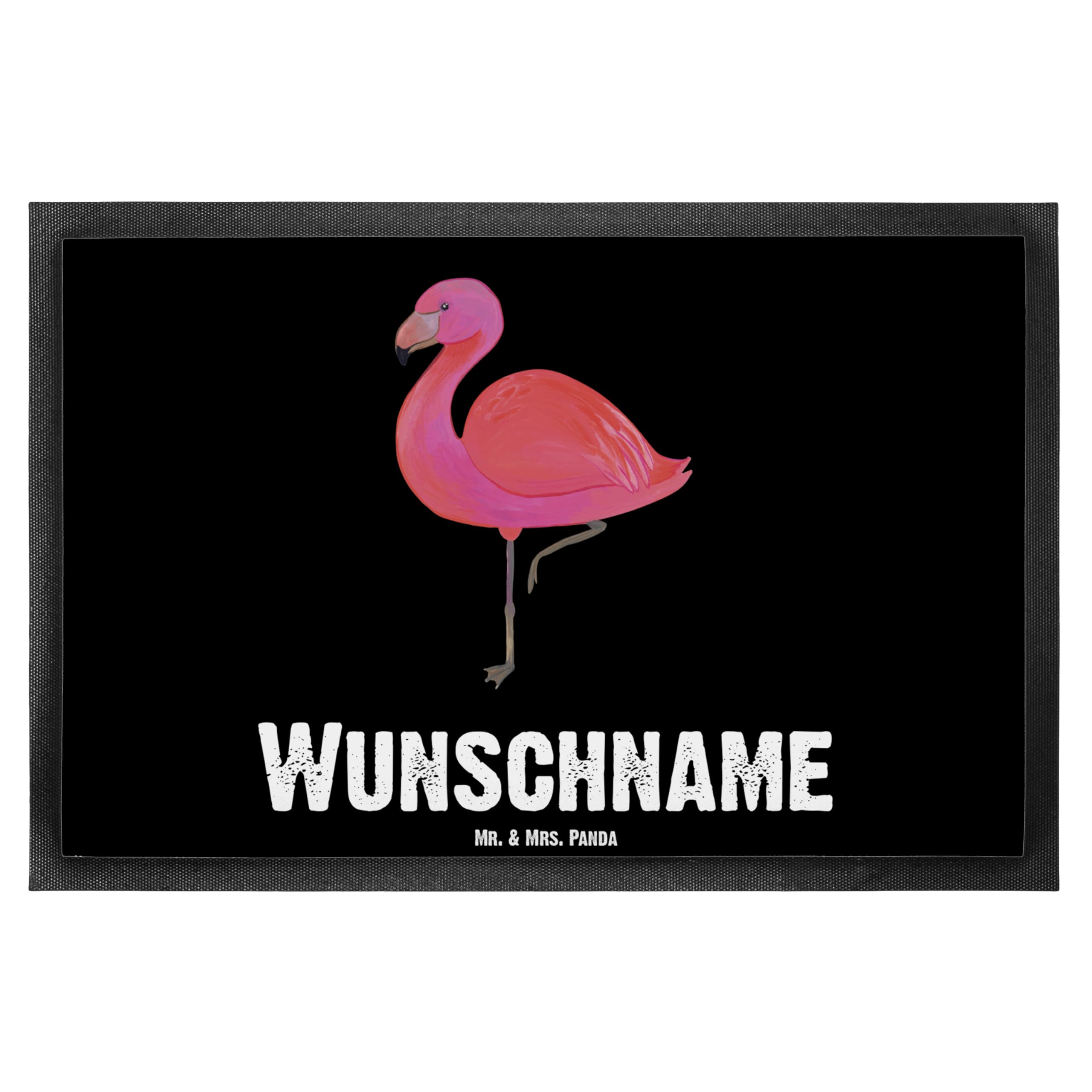 Mr. & Mrs. Panda Personalisierte Fußmatte Flamingo Classic 40 x 60 cm - Geschenke, Prächtig, Stolz, Individuelle, Ich, Freundin, personalisierbar, Türmatte, Selbstliebe, Fussmatte, personalisiert