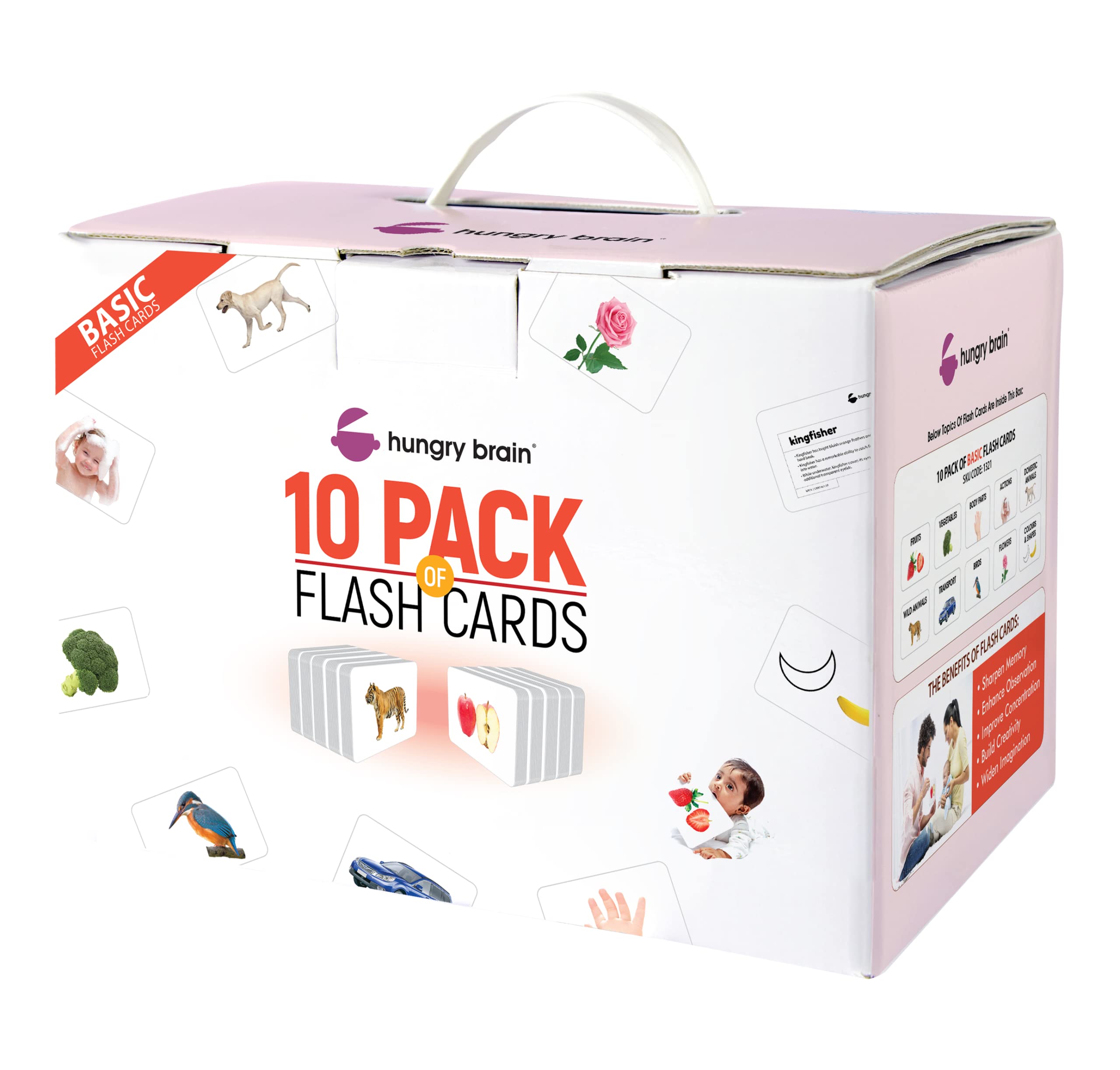 Buy hungry brain Early Learning Toddler Flash Cards Pack of 10 Basic