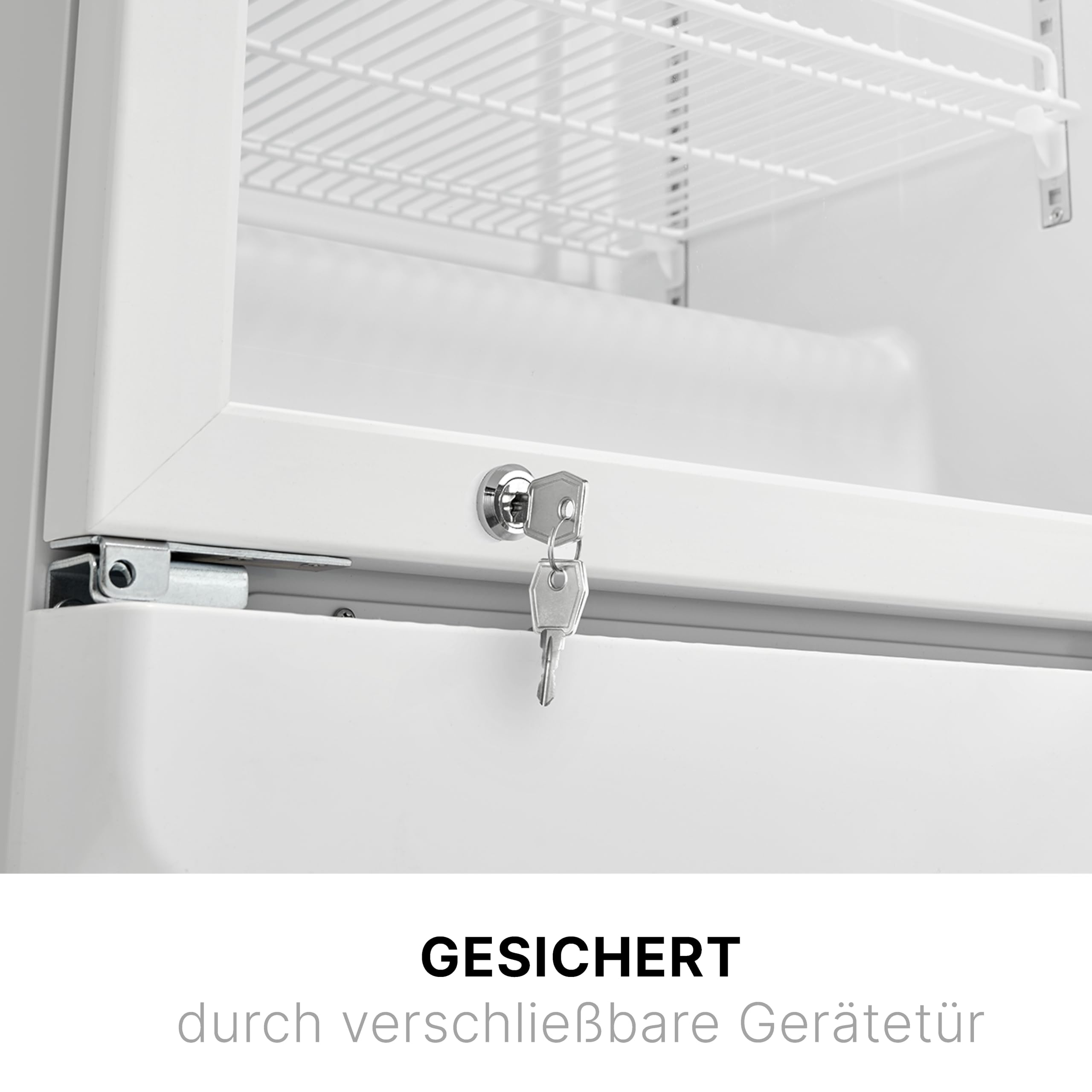 Bomann KSG 7351 Flaschenkühlschrank, 60 cm breit, 356 L, Glastür, Innenraumbeleuchtung, abschließbare Gerätetür, 6 Gitterablagen, weiß