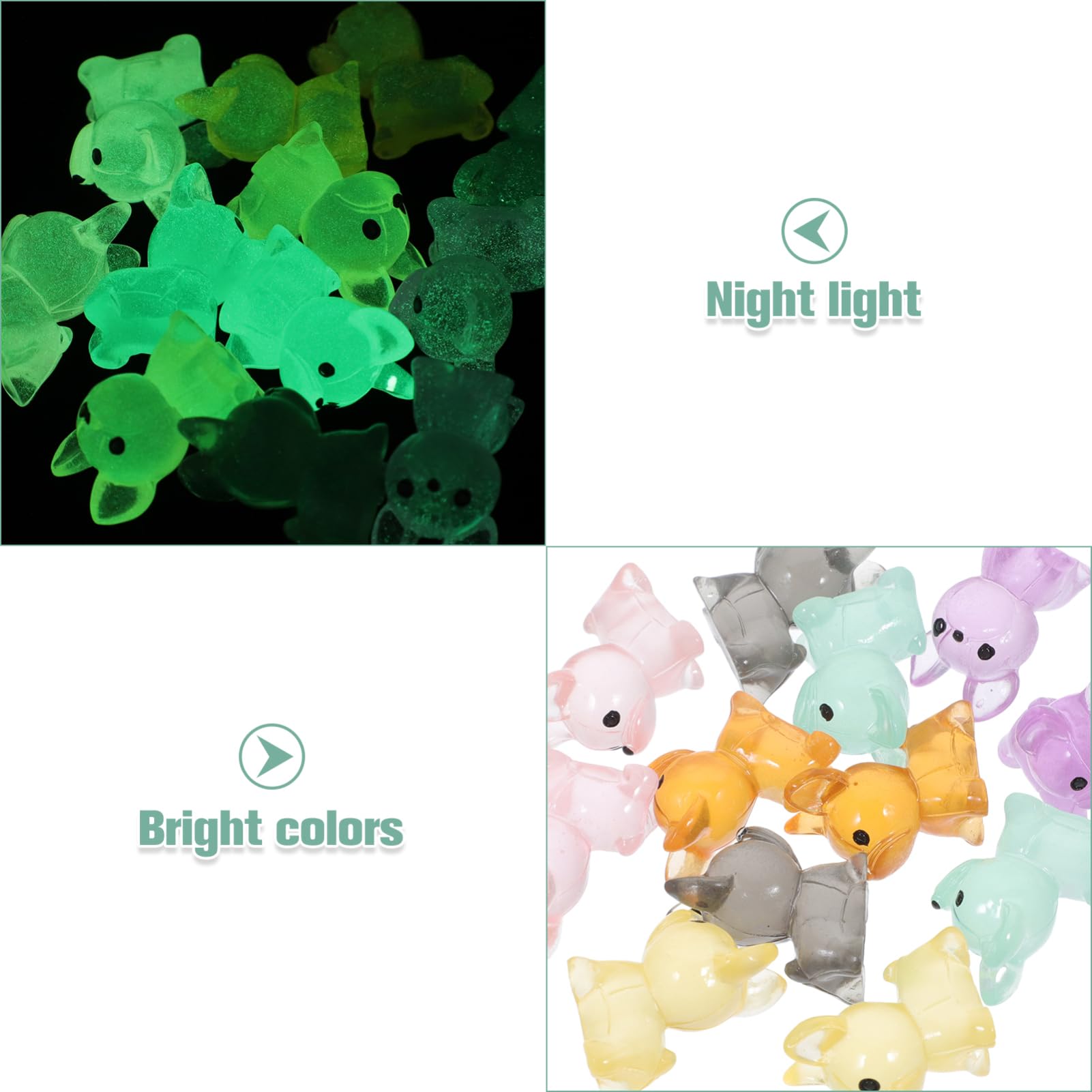 Toddmomy 12pcs Luminous Mini Resin Animals Dogs, Glow in the Dark Miniature Animals Statues - Image 3
