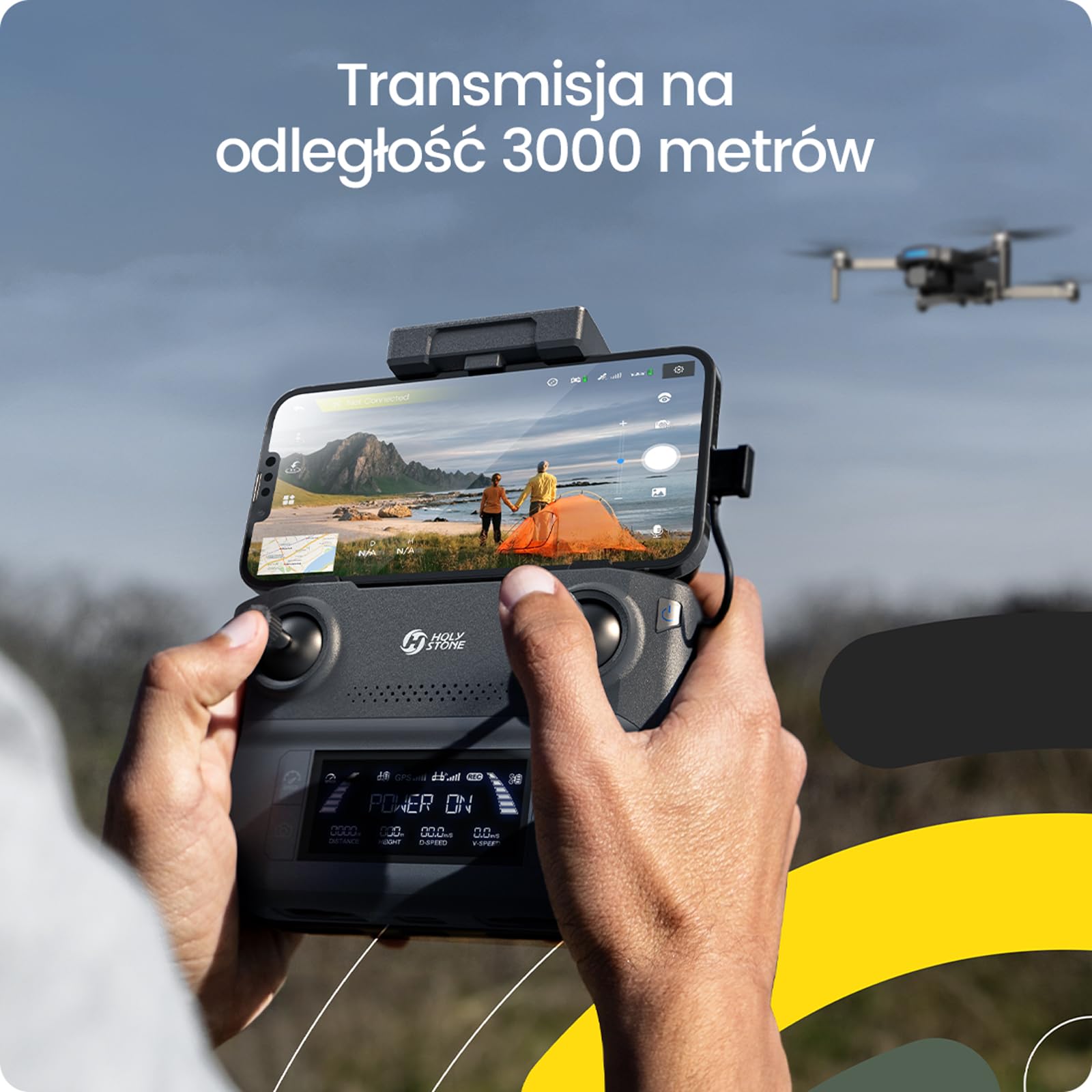 Holy Stone HS360S Dron GPS z Kamerą 4K dla Początkujących, FPV Składany Kwadrokopter z Transmisją HD 5G na 3 km, Silnik Bezszczotkowy, Tryb Śledzenia, Inteligentny Powrót, <249 g