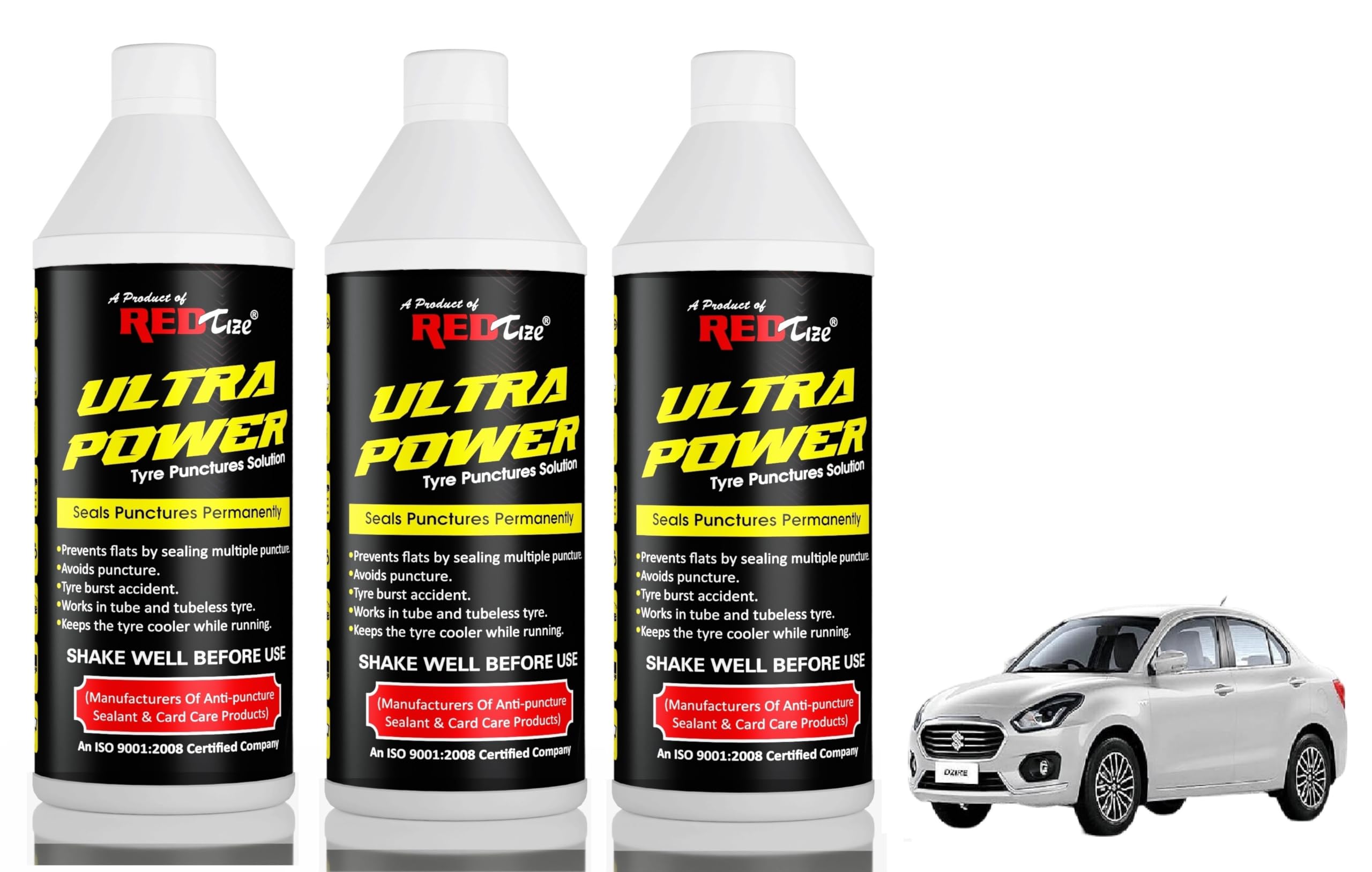 Tubeless Tyre Sealant, Puncture Prevention and Repair Solution for Automotive Tyres Ultra Power Sealant Pack of 3-picture-21
