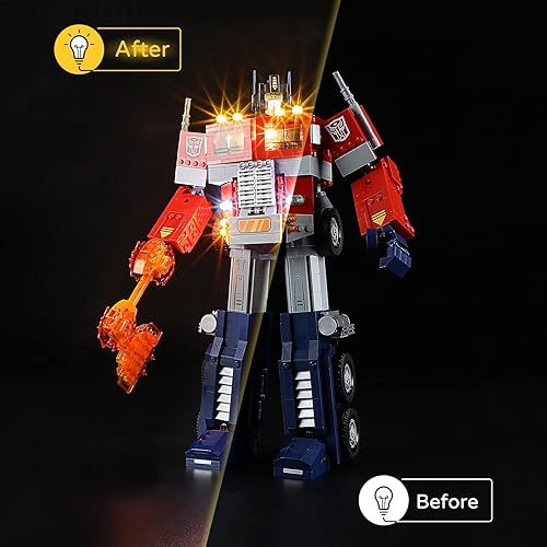 Miniatura 6 de YEABRICKS Luz LED para Lego 10302 Creator Expert Optimus Prime Modelo de bloques de construcción (juego de Lego no incluido)