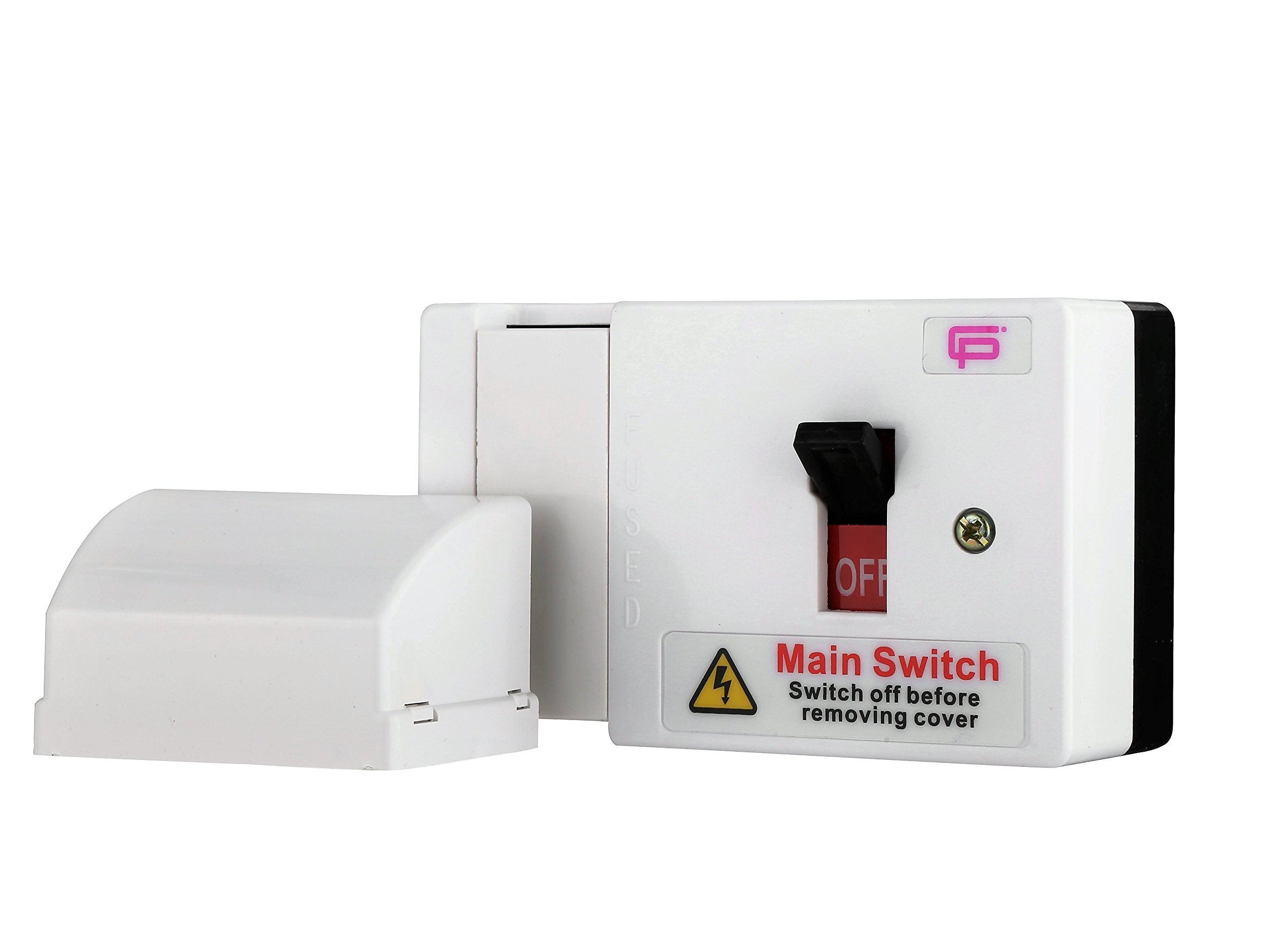 Fusebox White/ Black 80A Main Switch Fused & Shrouded (Incl. Me80 Fuse) - Single Phase Plastic Electrical Distribution Board