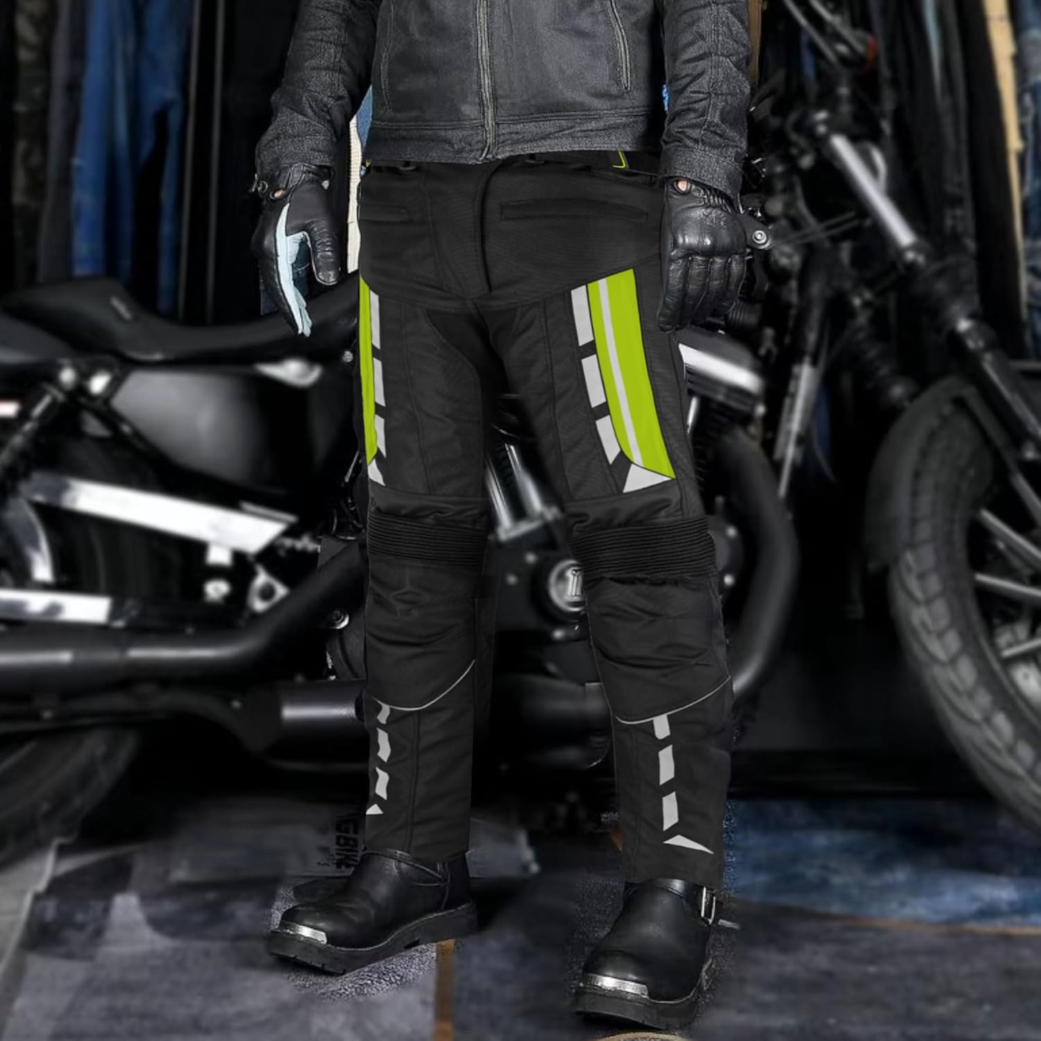 Men's Waterproof Armored Motorcycle Trousers – Protective Cordura Textile Pants with Removable Protectors for Biking. - Image 3