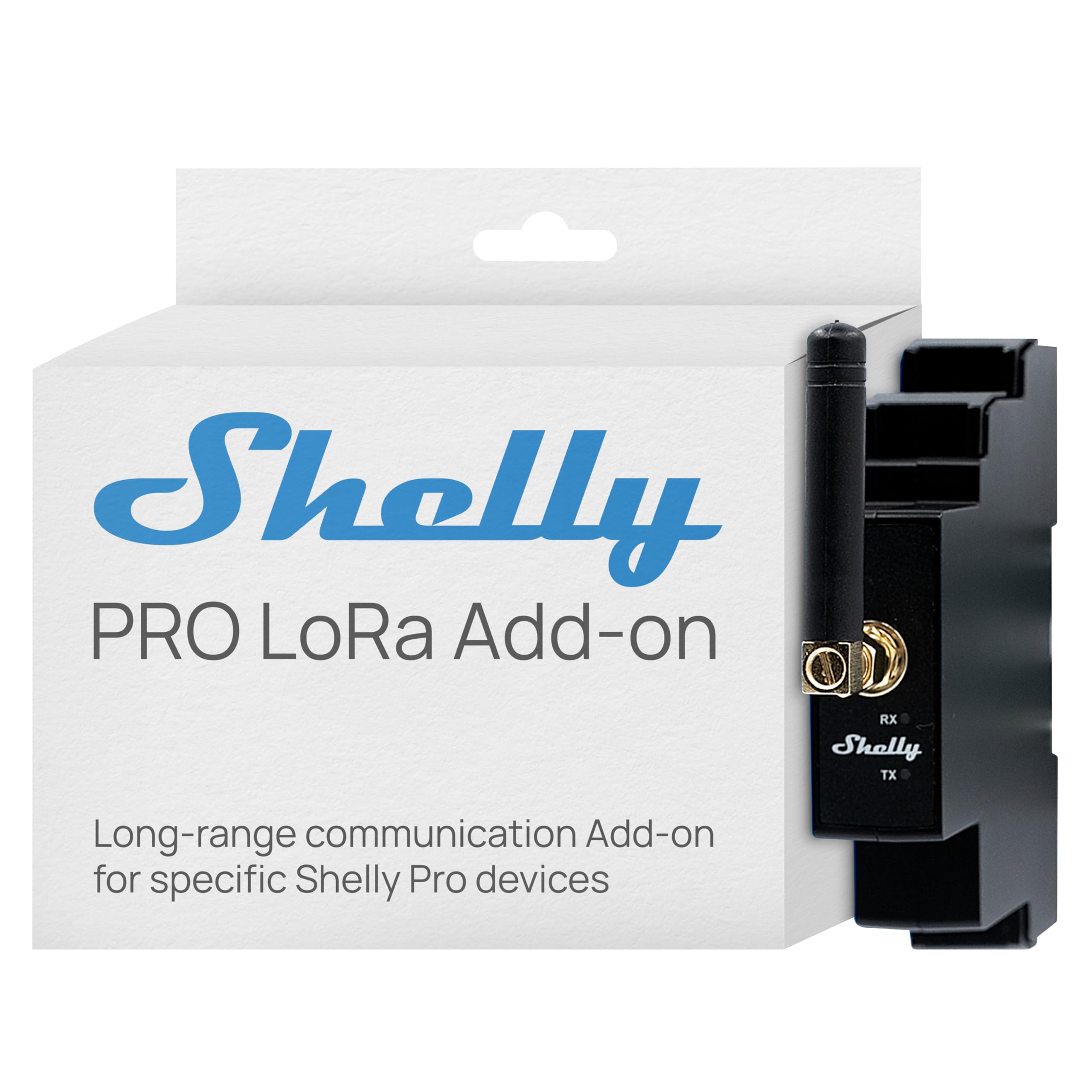 Shelly LoRa Add-on - Amplificateur de réseau pour dispositifs Shelly Gen3 et Gen4, Portée 5km, Bande de fréquence EU868, Éclairage connecté longue portée, Maison Domotique