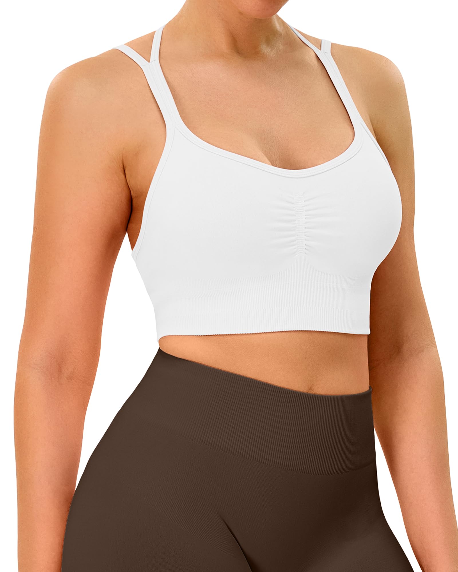 TAYOEA Damen Nahtloser Sport-BH Y-Rücken Weicher Nahtloser Atmungsaktiv Yoga BH Für Laufen & Training