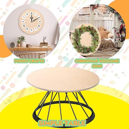 Miniatura 6 de Thyle 2 paneles de madera redonda sin terminar de 30 pulgadas, paneles de madera de abedul de 1/4 de grosor, círculo de madera contrachapada para