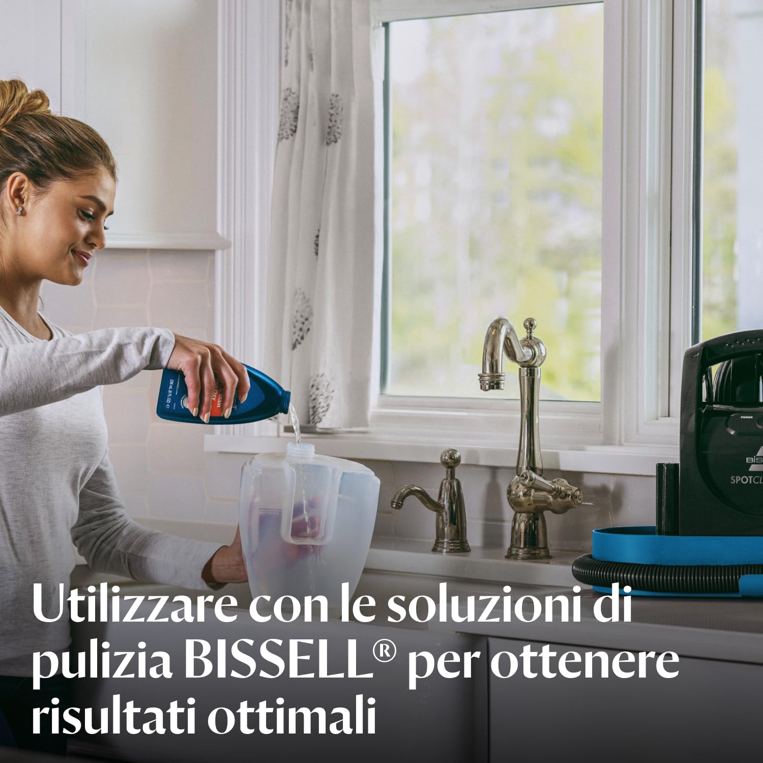 BISSELL SpotClean C3 | Lava Tappezzeria | Lavatappeti | Aspirapolvere Lavapavimenti | Tripla Azione | Spruzza, Spazzola e Aspira | Pulitore Portatile per Tappeti, Scale e Auto | 3619N