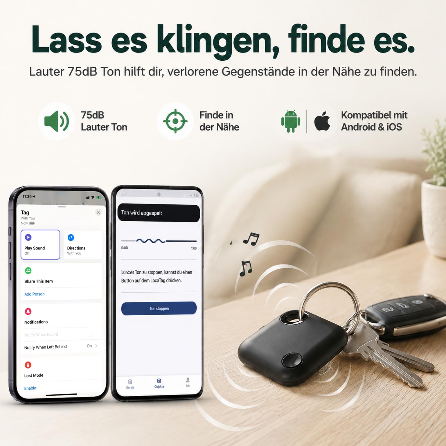 Schlüsselfinder Air Tracker für iOS & Android, Koffer Tracker Dual System Schlüsselfinder kompatibel mit Apple „Wo ist?“ & Google Find Hub, ohne ABO,Smart Tag Wiederaufladbarer Tracker 4pcs