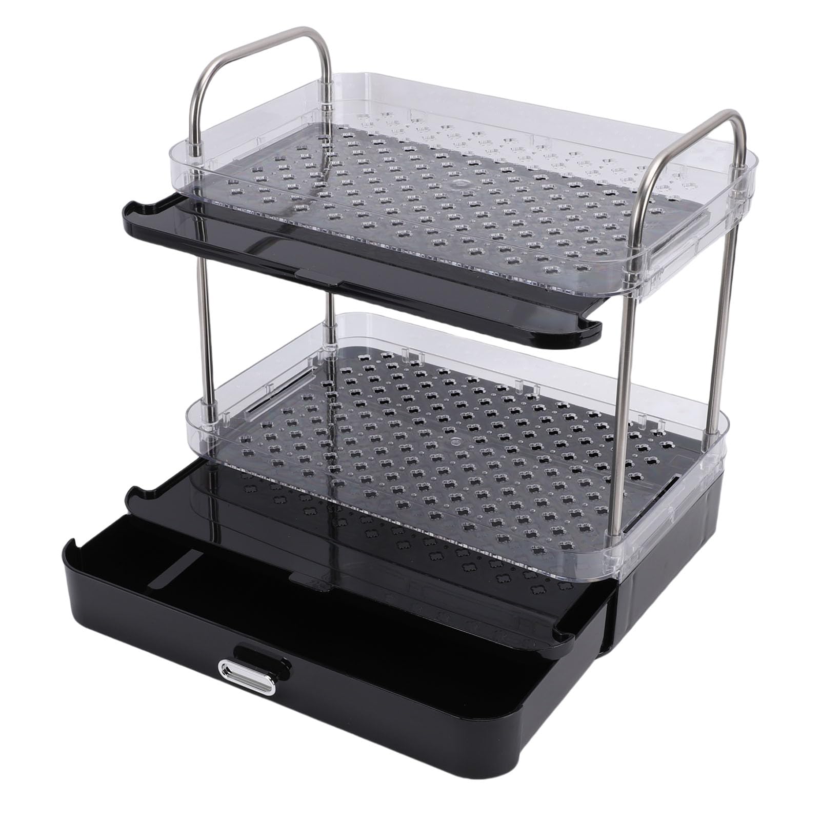 Scaffale per Tazze da caffè Organizer per Stazione da caffè in Acciaio Inossidabile Rinforzato con Vassoio di Drenaggio Rimovibile, Spazio Ideale per la Dell'ufficio (BLACK)