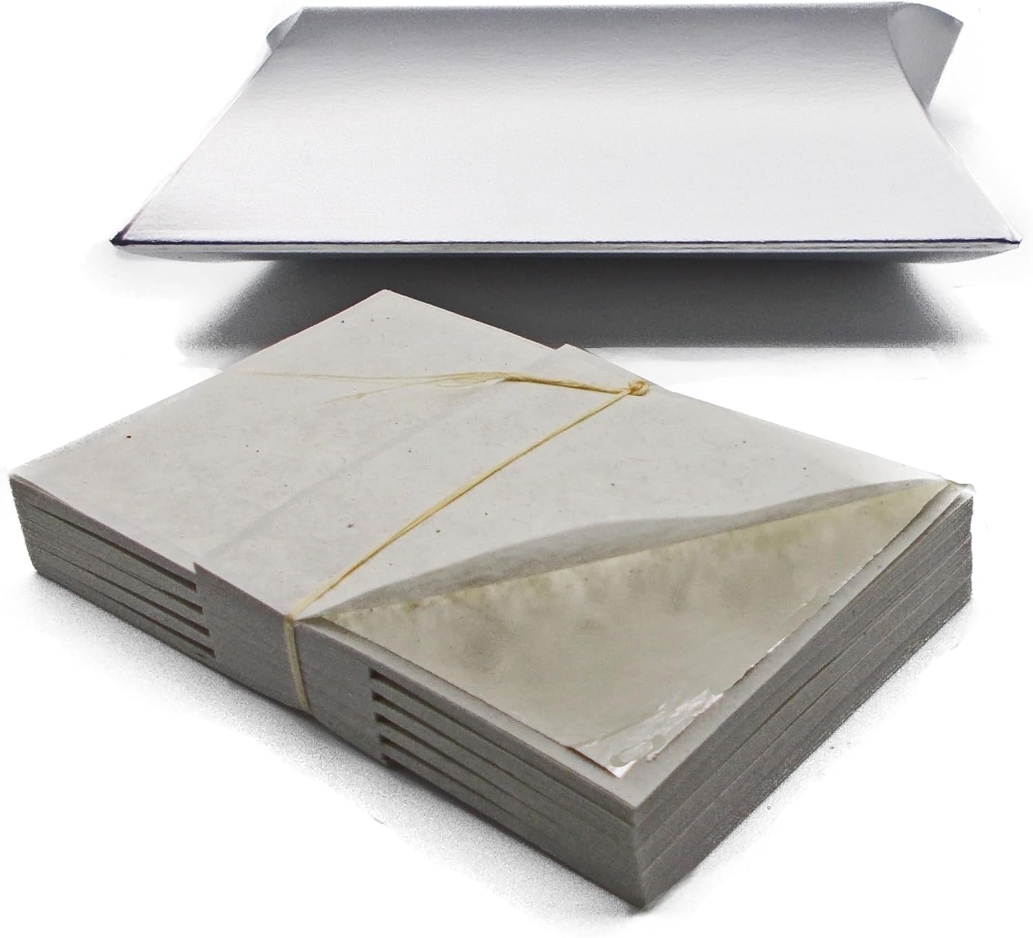 100% Pure Genuine Silver Foil, 999 Silver Leaf - 2" x 2" (5 cm x 5 cm) 100 Sheets - Handmade in Thailand - Real Silver Perfect for Art & Decor, Pack of 100 Sheets in Special Silver Color Box