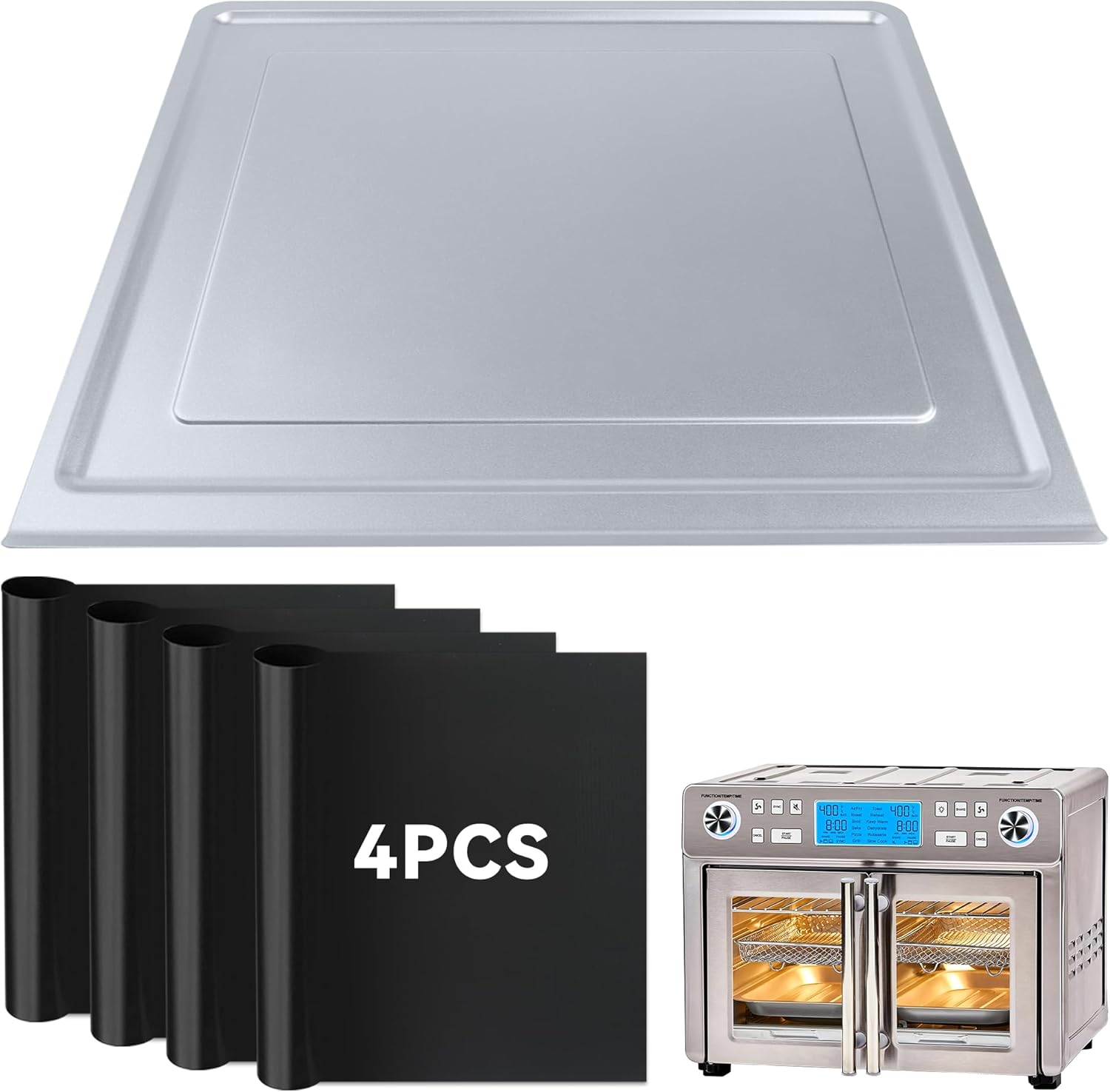 Crumb Tray Replacement for Emeril Lagasse French Door 360 Air Fryer, Drip Tray with 4 Pack Reusable Oven Liners Replacement Part Accessories for Emeril Lagasse 25 Qt Air Fryer Crumb Tray Replacement for Emeril Lagasse French Door 360 Air Fryer, Drip Tray with 4 Pack Reusable Oven Liners Replacement Part Accessories for Emeril Lagasse 25 Qt Air Fryer