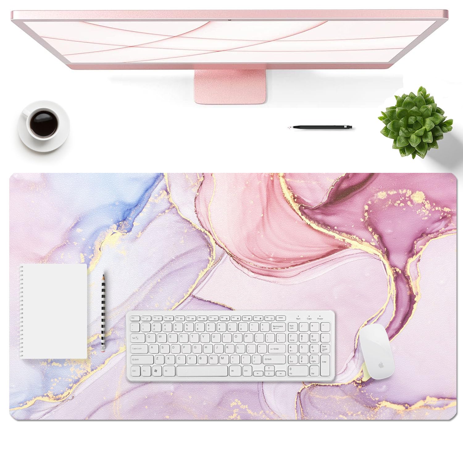 Sous-main de bureau 60 x 35 cm cuir synthétique PU imperméable tapis de bureau protecteur d'écritoire