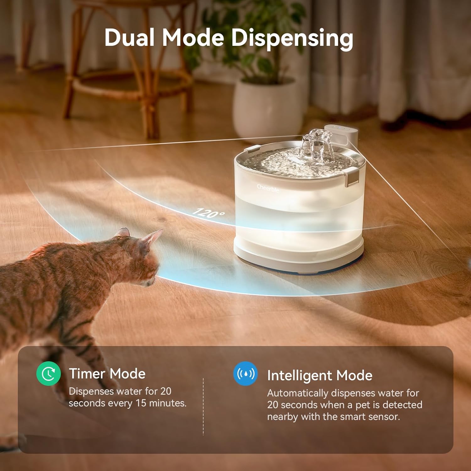 Cheerble Pumpless Cat Water Fountain