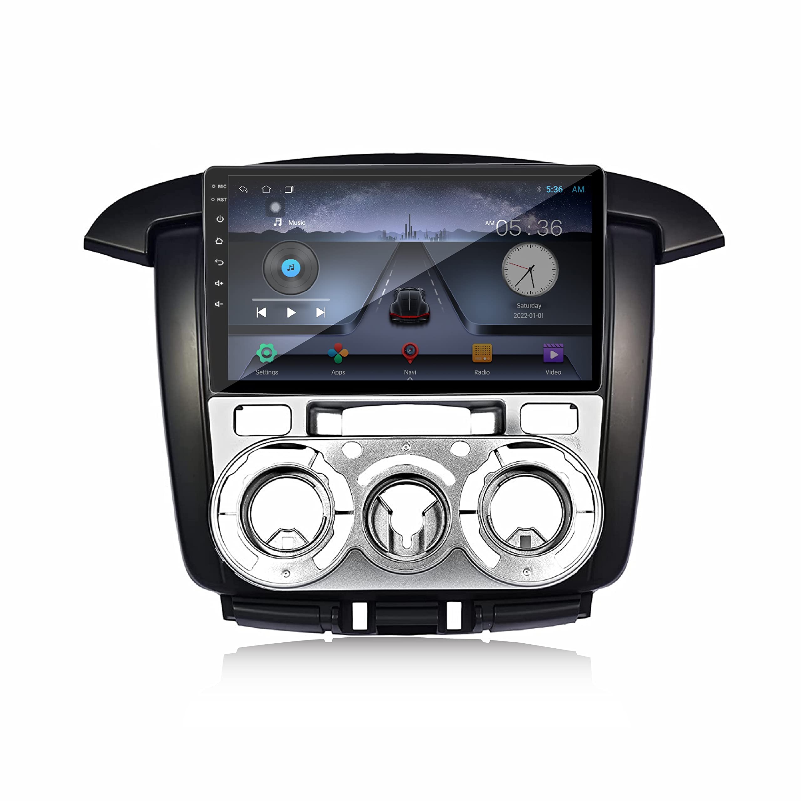 TINGKAT 9 Inch Full HD 1280 Touch Screen Player Android 12 Double Din IPS Display Stereo with 2GB RAM /16 GB ROM GPS/Wi-Fi/Navigation/Mirror Link Split Screen Dsp Equalizer Compatible with Toyota Innova 2006-2011