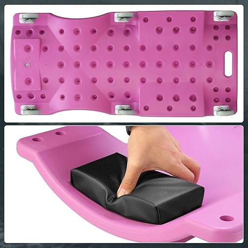 Miniatura 85 de DNA MOTORING Enredadera de plástico de perfil bajo de 40 pulgadas con reposacabezas acolchado, bandejas de herramientas y 6 ruedas, verde