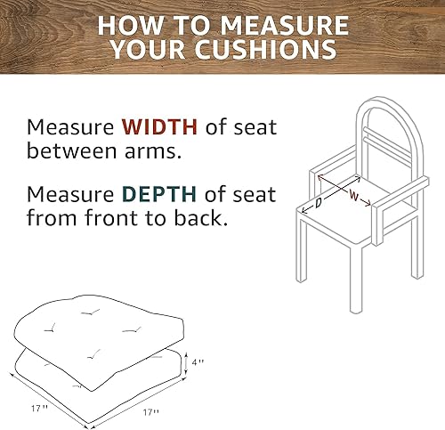 Miniatura 7 de RACLVAY Cojines para sillas de exteriores, cojines para sillas de patio, lazos de longitud completa para interiores y exteriores, fibra gruesa