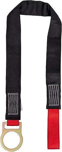 Palmer Safety Correa de anclaje de hormigón desechable de 4 pies con un gran anillo en D y almohadilla de desgaste de longitud completa