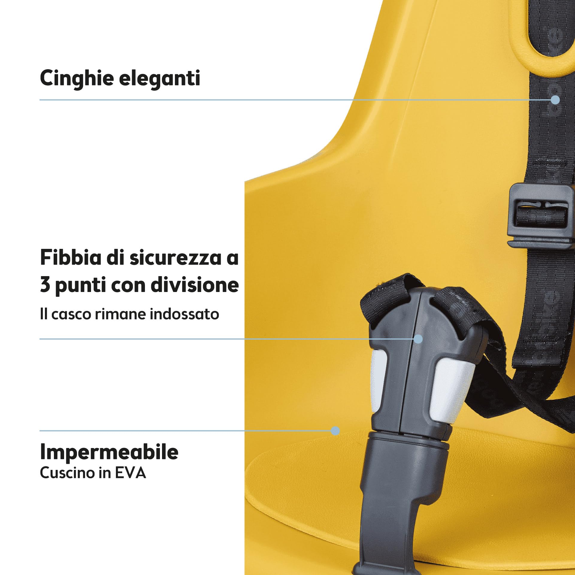 BOBIKE 8012000023 - Seggiolino anteriore ONE MINI per bicicletta con ruote da 26” a 29” adatto per bambini con un peso massimo di 15kg con attacco sul tubo di sterzo in colore Potente Senape