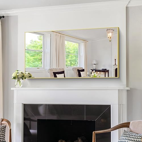 Miniatura 3 de KOCUUY Espejo arqueado de longitud completa, 64 x 21 pulgadas, espejo de cuerpo completo, espejo de pie dorado de longitud completa, espejo de suelo