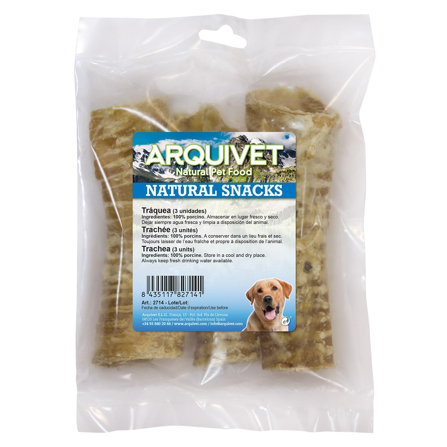 ARQUIVET Stierv 12 cm (3 stuks) - natuurlijke kaunacks voor