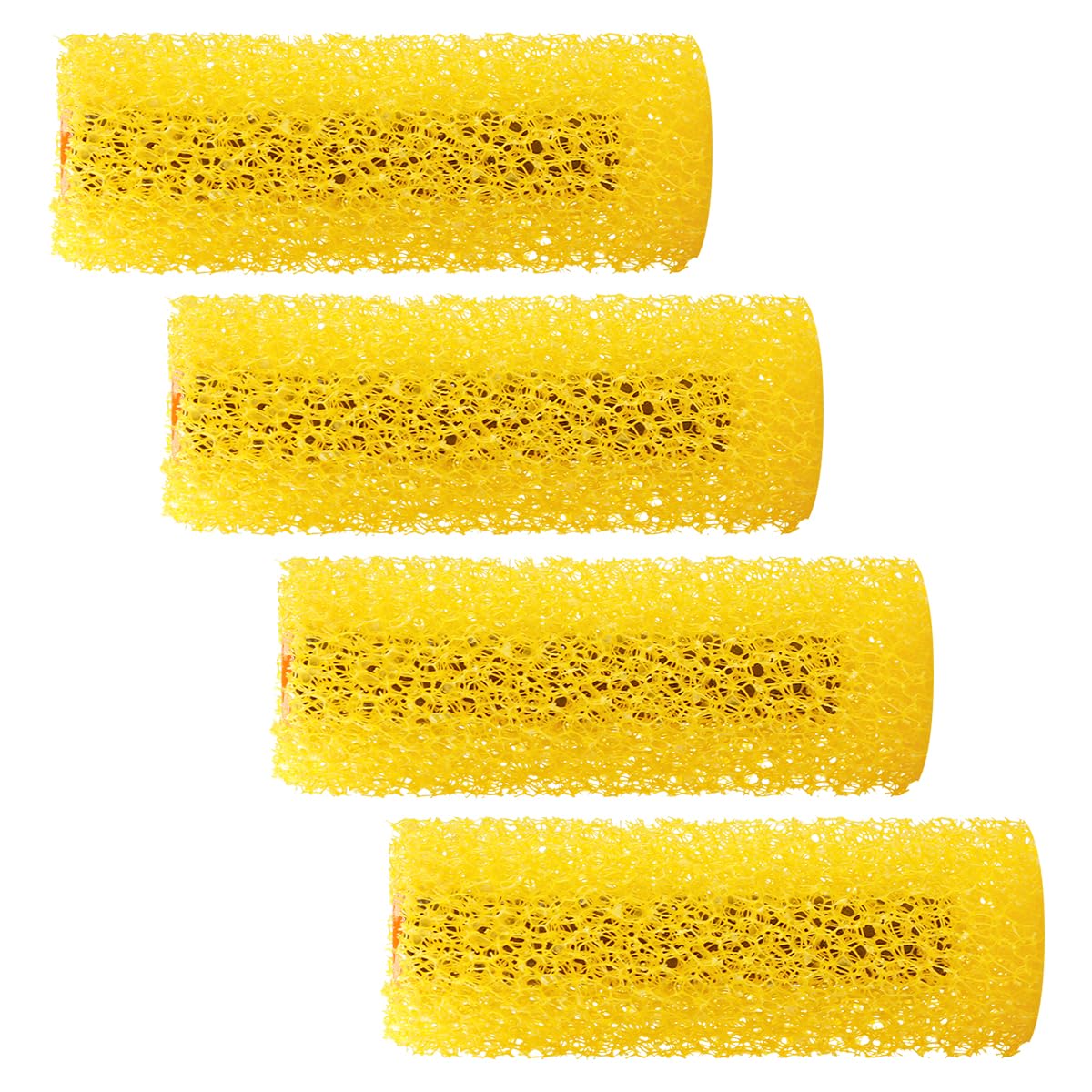 Lotsdonxia Yellow 4 Pcs Big Texture Sponge Paint Roller Covers – Resilient Brushes For Household Wall Painting, Dining Room, Kitchen And Ceiling