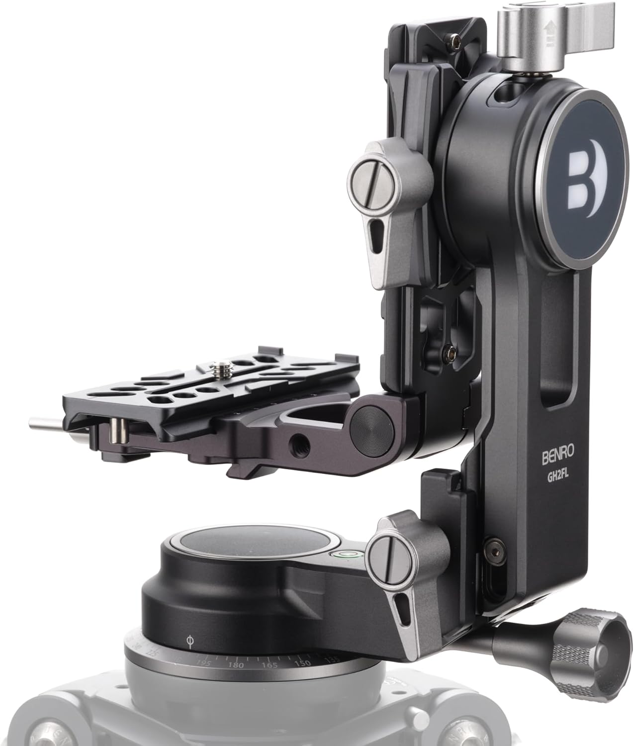 Benro GH2FL Folding Gimbal Head with Arca-Style Quick Release, Supports Up to 22 lb, Compact Travel Foldable Arm, Independent Pan & Tilt Controls for Wildlife, Sports and Hybrid Video Creators (GH2FL)