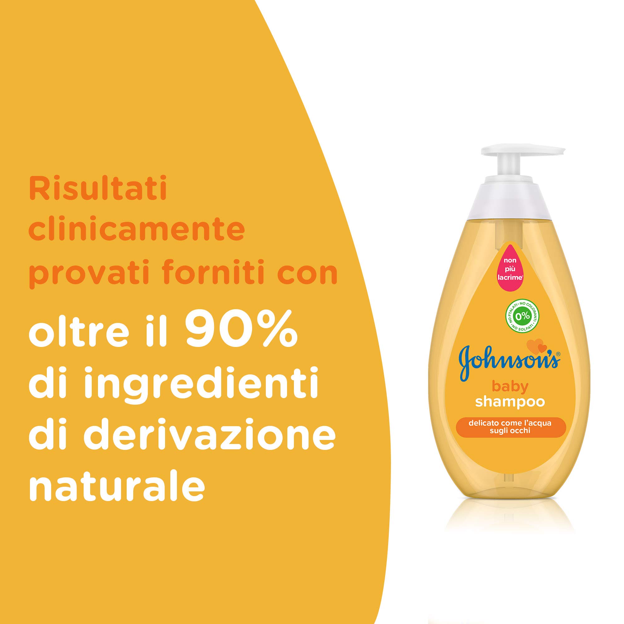 Johnson's Baby Shampoo bambini delicato e ipoallergenico, Shampoo neonati con formula Non Più Lacrime, Adatto per capelli delicati e senza sapone, alcol e coloranti, 750 ml